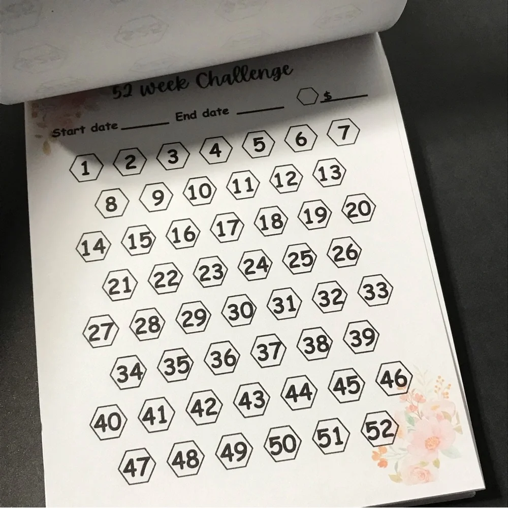 20+ saving challenges tear off note pad